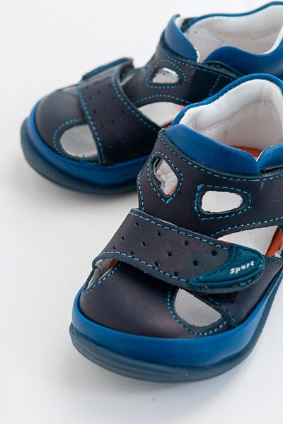mnpc Boy's Navy Blue Leather Orthopedic Supported First Step Shoes