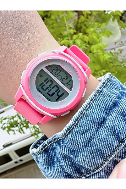 Ferrucci Jaga Digital Pink Silicone Cable Women's Wrist Watch