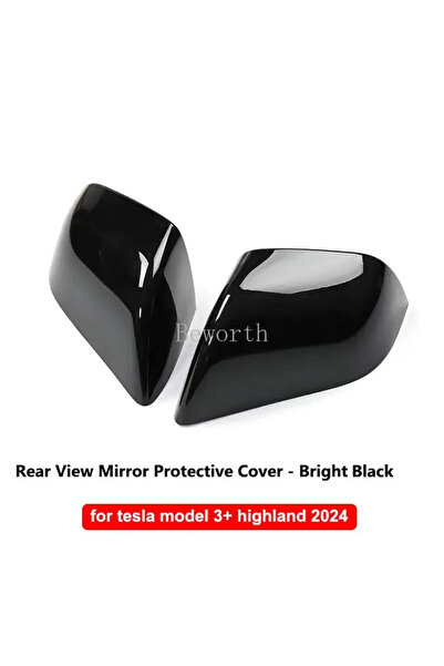 Choice1 Bright Black For Tesla Model 3 Highland 2024 Rear View Mirror Protect...