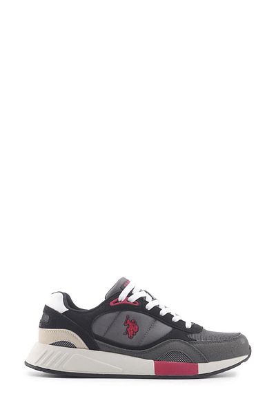 U.S. Polo Assn. U.S.POLO ASSN LEMAR 4FX - Γκρι και κόκκινα άνετα casual αθλητικά παπούτσια