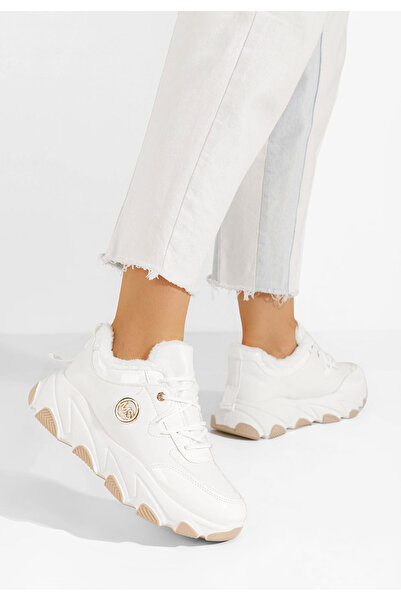 B T Shoes Sneakers Dama Imblaniti Kafara Albi
