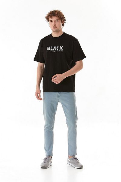 Fulla Moda Μπλουζάκι με μαύρο ανάγλυφο στάμπα
