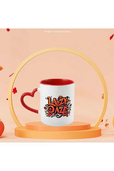 StoryGift Romania Mug with the message "Lazy daze", illustration, funny, laugh, comic, laziness, confusion, f, With ,STG.