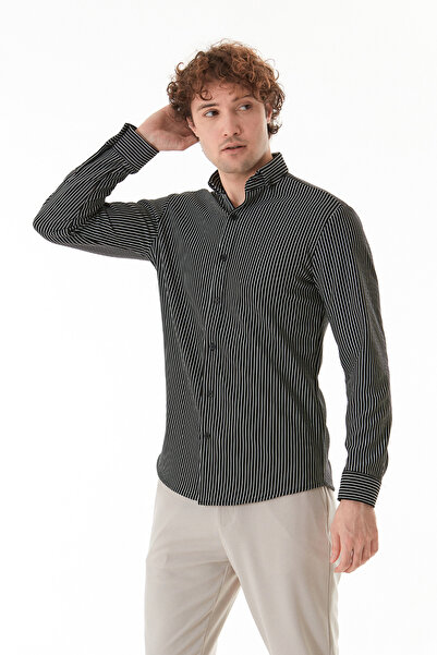 Fulla Moda Çizgili Fitilli Gömlek