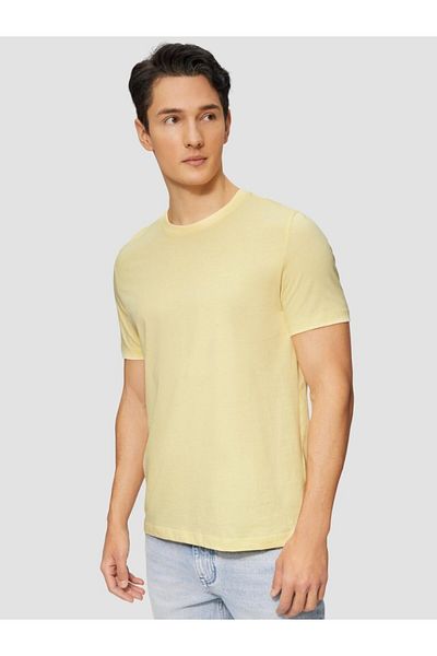 s.Oliver Men's Short-sleeved T-shirt With Logo And Regular Fit, Yellow, 3xl