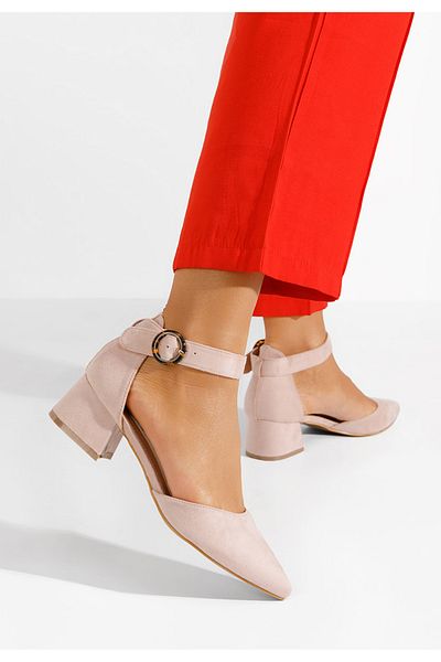 B T Shoes Kadie Pink Chunky Heel Shoes