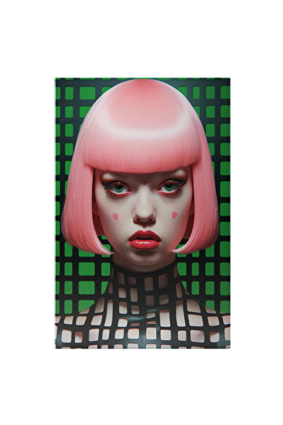 StoryGift Romania Tablou Canvas: Personaj Feminin Cu Parul Scurt Roz Si Fata ...