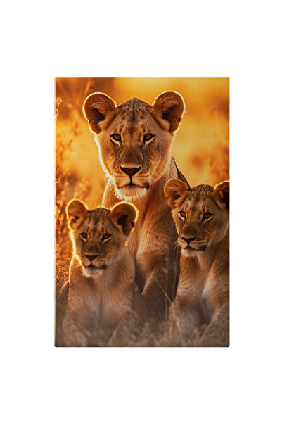 StoryGift Romania Tablou Canvas: O Leoaica Si Puiutii Ei - Grija Materna Prot...