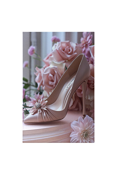 StoryGift Romania Tablou Canvas Pantofi Cu Toc Stiletto Satinați Cu Aplicație...
