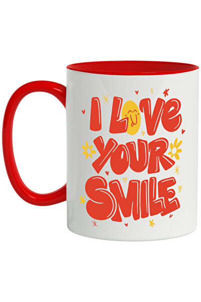 StoryGift Romania Cana Cu Mesaj In Engleza I Love Your Smile, Flori, Inimi, H...