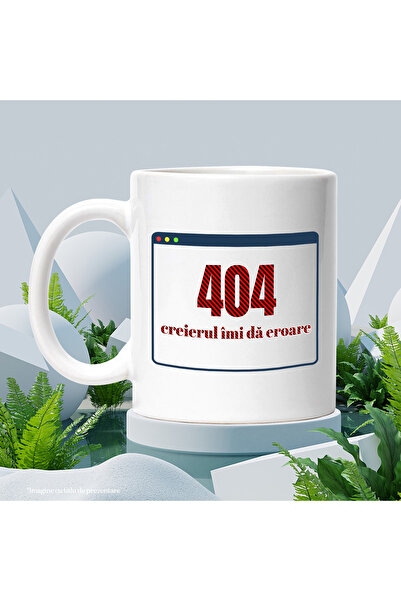 StoryGift Romania Cana Tabel Computer Text Creierul Imi Da Eroare, 330ml, Ceramic Cu Maner Alb, Cu Mane,stg