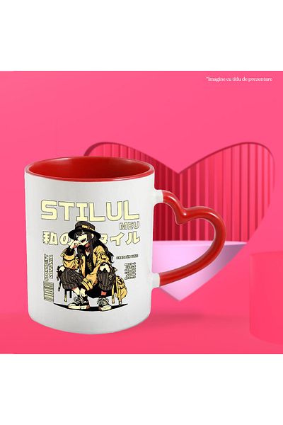 StoryGift Romania My Style Mug. Believe in yourself laughing anime girl, 330ml, Ceramic with Handle, With,STG