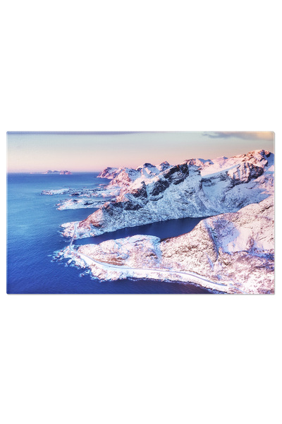 StoryGift Romania Tablou Canvas Lofoten, Norvegia Peisaj De Iarna Aerian, Iar...