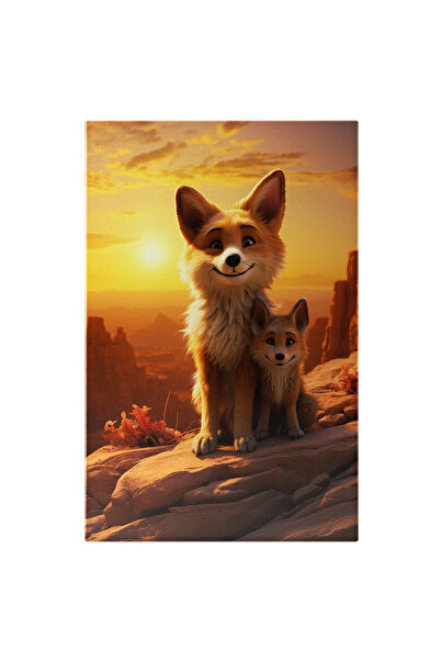 StoryGift Romania Tablou Canvas: Vulpi De Deșert Zâmbind La Cameră- Sălbătici...