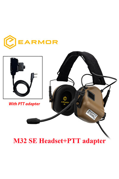 Choice صحراوي مع سماعات أذن PTT EARMOR M32 MOD4/SE للرماية وسماعات رأس تكتيكي...