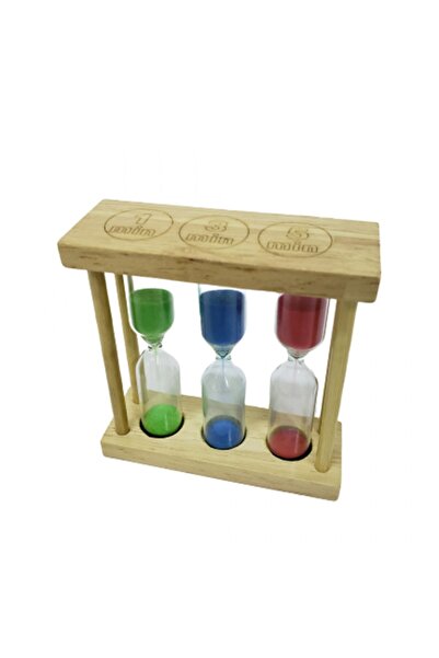 Store 3'lü Ahşap Kum Saati (1,3,5 Dakikalık)