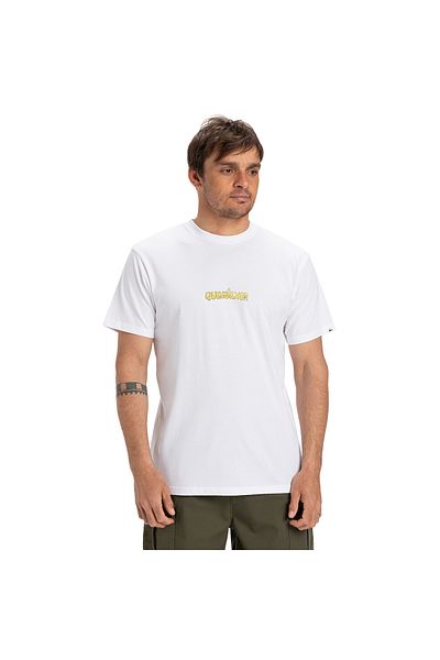 Quiksilver Ανδρικό μπλουζάκι με λευκό casual στυλ Home Disconnect Effects Eqyzt08049-908
