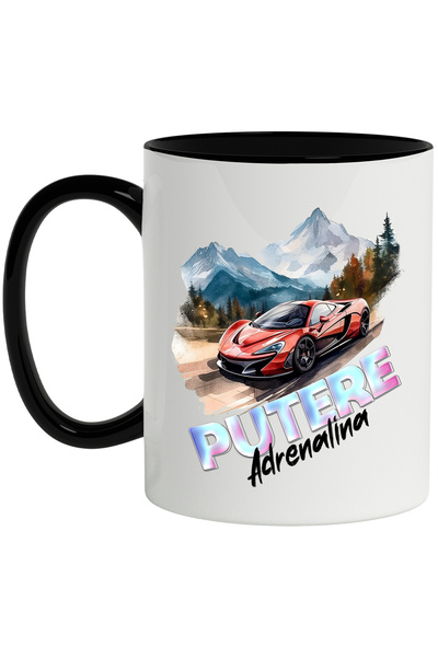 StoryGift Romania Cana Cu Mesaj Putere Adrenalina, Masina Sport, Munte, Padur...