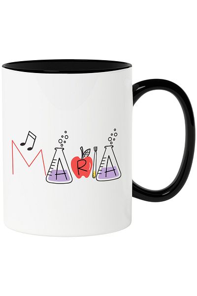 StoryGift Romania Mug With The Name Maria, School, Chemistry, Materials, Algebra, Geometry, 330ml, Ceramics, With
