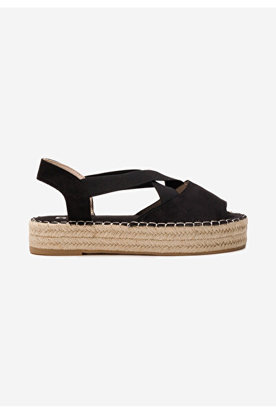 B T Shoes Černé sandály espadrilky Nola