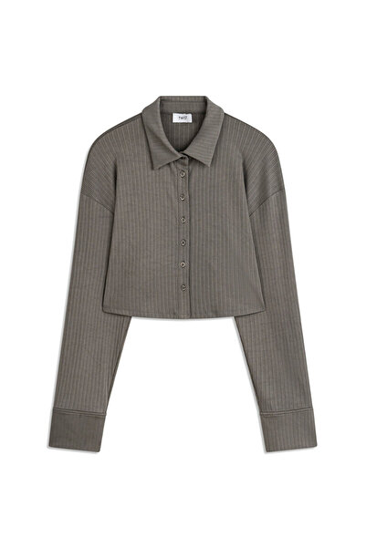 Twist DOKULU CROP GÖMLEK