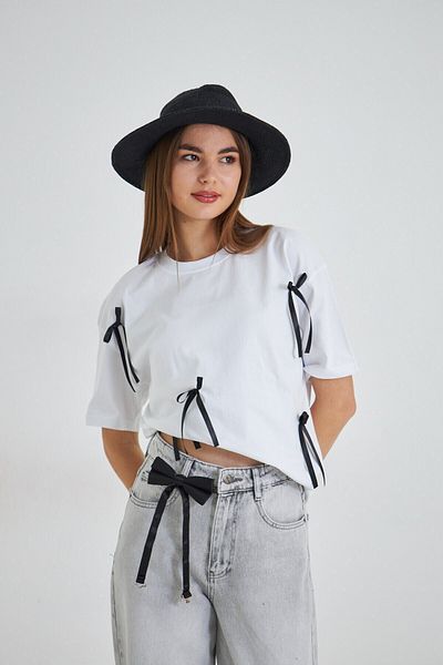 The Champ Clothing Дамска тениска с голям размер и дизайн на лента, 100% памучен дизайн