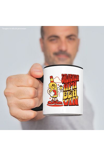 StoryGift Romania Mug saves water, drinks wine, party lovers ha, 330ml, Ceramic with Handle, With