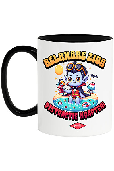 StoryGift Romania Cana Relaxare Ziua, Distractie Noaptea! Vampir Plaja, 330ml...