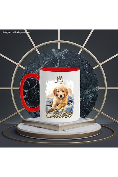 StoryGift Romania Mug With Message Dog, Puppy, Labrador, Blanket, Crown, Multicolor 330 ml,, With ,STG