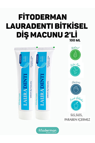 Fitoderman Lauradenti Beyazlatıcı Florürsüz Diş Macunu 100 ml X 2 Adet