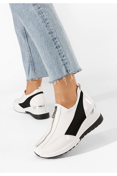B T Shoes Sneakers Cu Platforma Dollie Albi