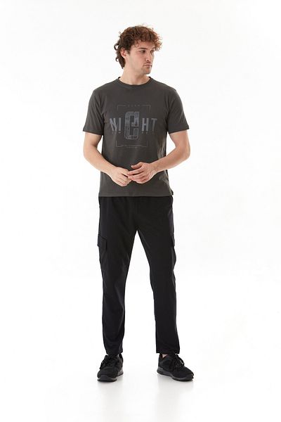 Fulla Moda Night Text Printed Crew Neck T-Shirt