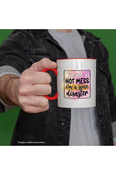 StoryGift Romania Mug with the message "I'm not a hot mess, I'm a spice disaster", illustration, funny,, With ,STG