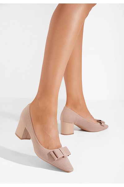 B T Shoes Sherry Khaki Mid Heel Shoes