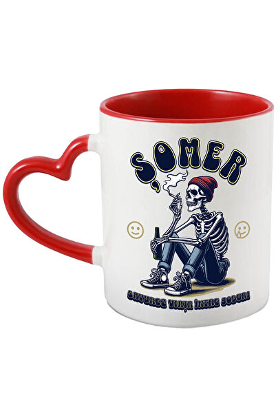 StoryGift Romania Cana Schelete Fumand Somer. Savurez Viața Între Joburi, 330ml, Ceramica Cu Maner, Cu ,stg