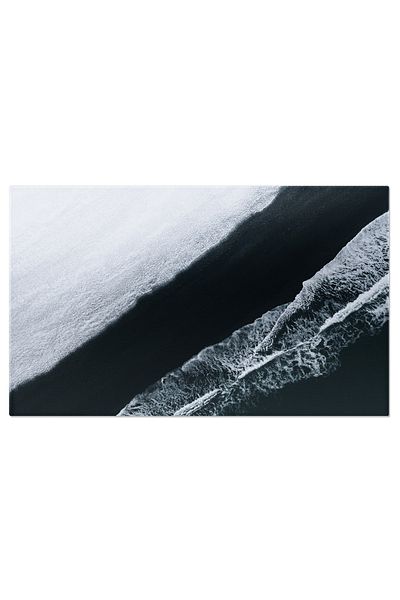 StoryGift Romania Tablou Canvas - Islanda Mistica: Plaja Neagra Si Viziuni Aeriene Inghetate