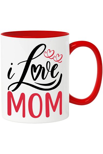 StoryGift Romania Mug for a loved and appreciated mother - good family, good children with Red Handle, With