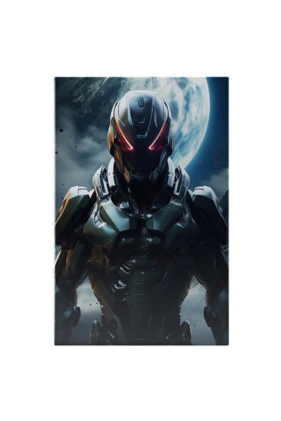 StoryGift Romania Tablou Canvas 60 X 40cm Personaj Misterios Cyborg In Paza Sub Lumina Lunii - Fotogr,stg