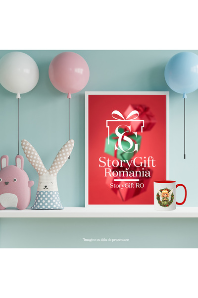StoryGift Romania Mug with a baby with angel wings | illustration | crown | mistletoe | holidays, With ,STG.