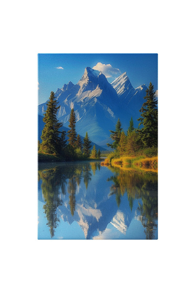 StoryGift Romania Tablou Canvas: Peisaj Cu Munți Și Brazi, Reflecții În Lac- ...