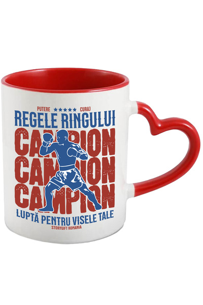 StoryGift Romania Cana Om Facand Box, Sport De Contact Text Regele Ringului Lupta Pentru Visele Ta, Cu ,stg