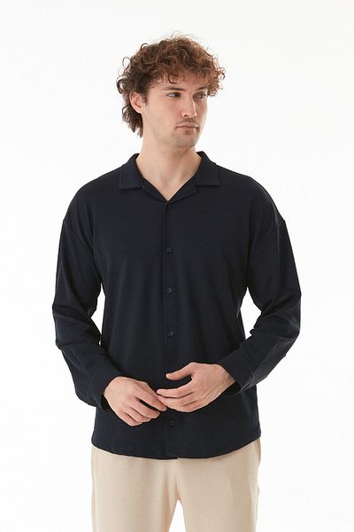 Fulla Moda Basic Buttoned Lycra Shirt