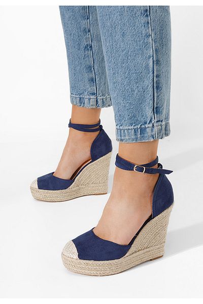 B T Shoes Sandale Cu Platforma Tip Espadrile Saniza Albastre