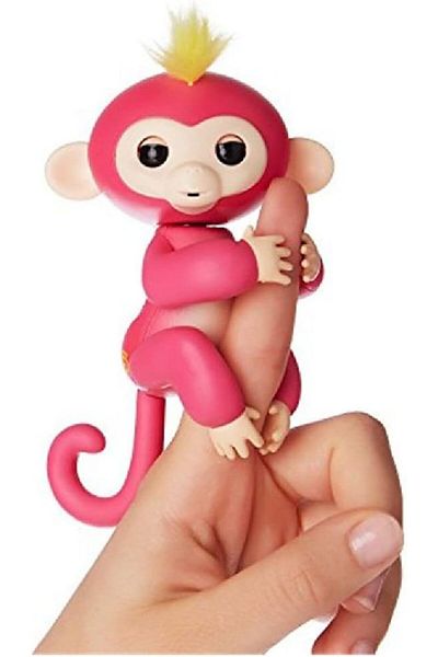 Yelajoy Finger Monkey Toy,Interactive Baby Monkey Reacts to Touch,has a unique voice and personality,Red
