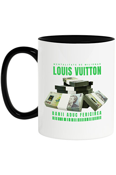 StoryGift Romania Cana _louis Vuitton_ - Banii Aduc Fericirea, 330ml, Ceramic...