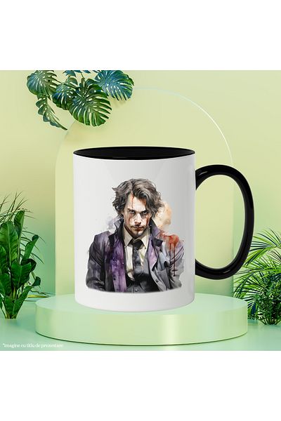 StoryGift Romania Mug With Joker, Costume, Man, Blood, DC, Villain, Multicolor 330 ml, Ceramic, With