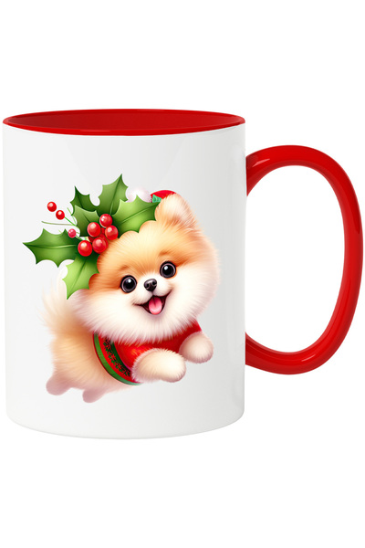 StoryGift Romania Cana Cu Un Catelus Vesel | Caciula | Craciun | Vasc | Se Jo...