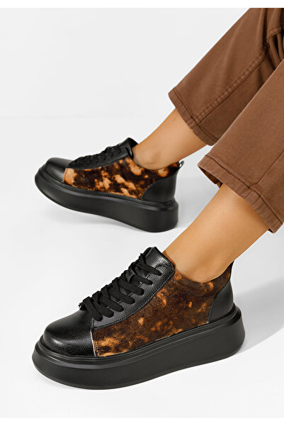 B T Shoes Černé dámské tenisky na platformě Sherice