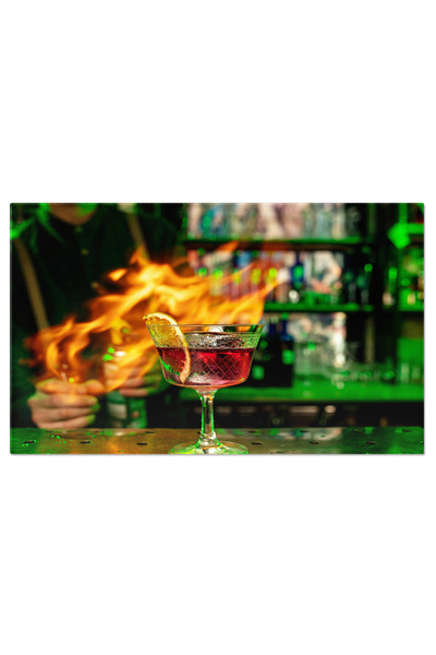 StoryGift Romania Tablou Canvas - Pregatire Cocktail: Bar, Alcool, Profesional, Noapte, Servire