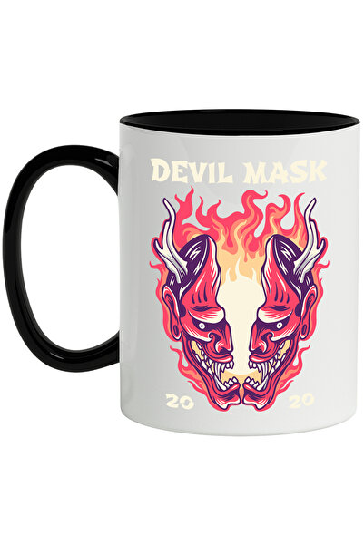 StoryGift Romania Cana Cu Mesaj In Engleza Devil Mask, Flacari, Oni, Monstru,...